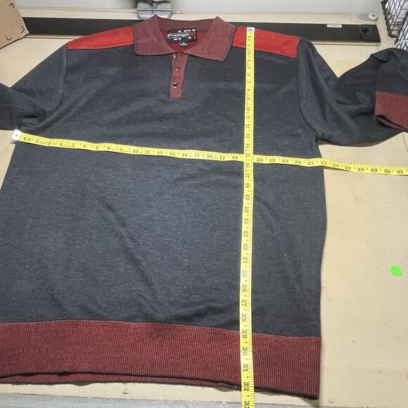 Royal Prestige Mens Polo Sweater Size 3XL Colorblock Elbow Patches Grandpacore - Picture 10 of 13